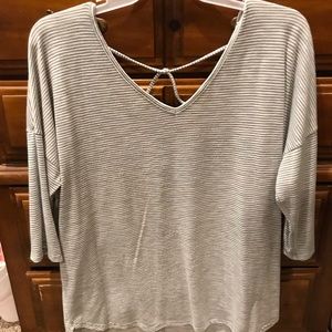 Maurice’s gray and white striped top. Size 2.